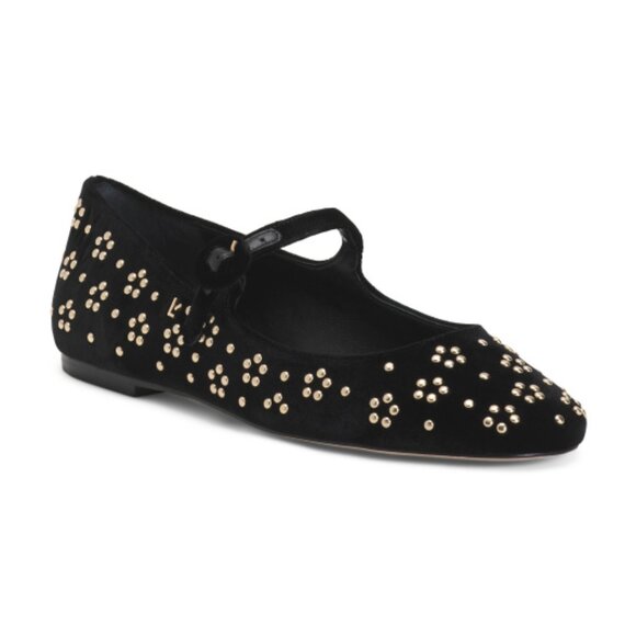 LARROUDE Handmade In Brazil Blair Studded Ballet Flats - Picture 1 of 2